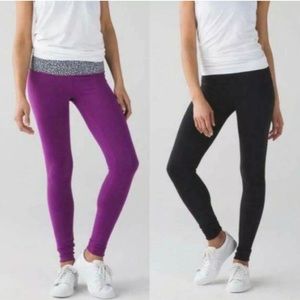 Lululemon Wunder Under leggings black pink size 4